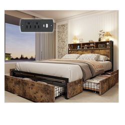 Full Bed frame With drawers 