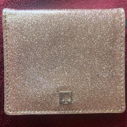 Kate Spade Glitter Rose Gold Mini Wallet  New