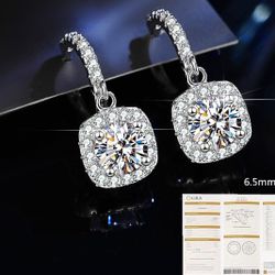 CERTIFIED 1CT Moissanite earrings 