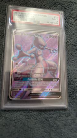 PSA 9 2017 Pokemon Mewtwo GX Full Art Shining Legends 72/73 Mint