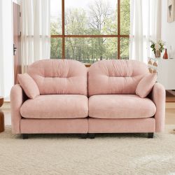 Roselyn 74" Modular Chenille Cloud Loveseat Sofa with Tufted Cushion Backrest