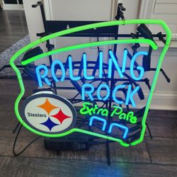 Steelers Neon Beer Sign Rolling Rock