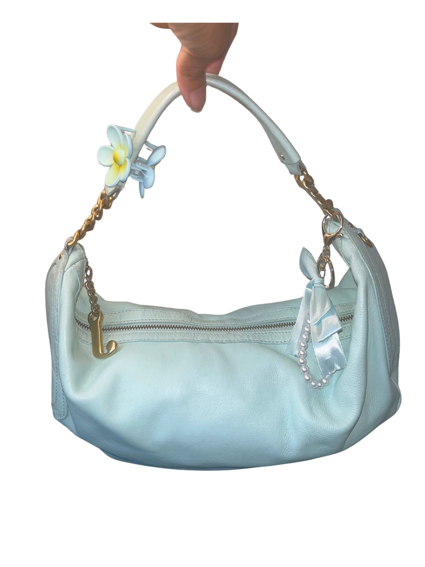Juicy Couture Vintage Blue Leather Hobo Bag