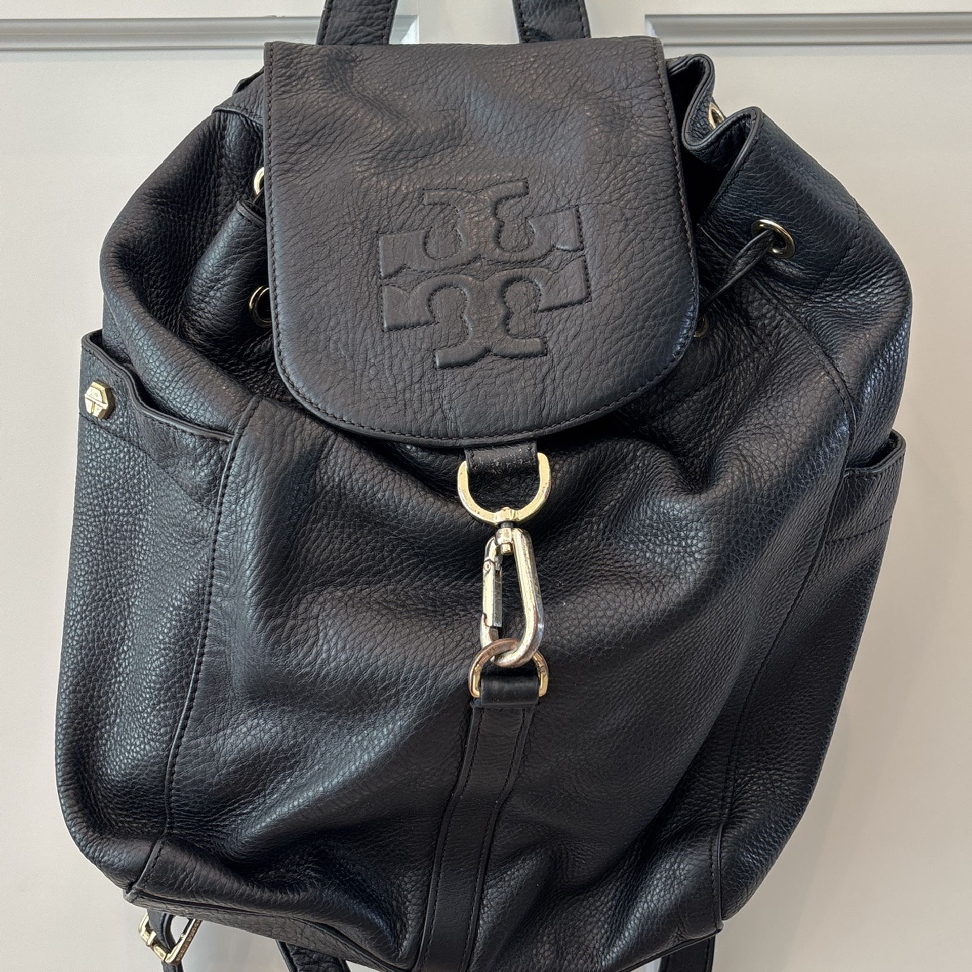 Tory Burch Black Leather Backpack