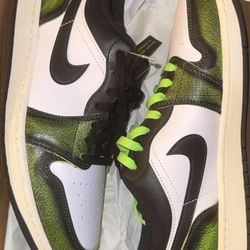 Wear Away Electric Green Jordan 1 Low