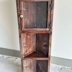 Vintage Cottage Core Corner Pie Safe 