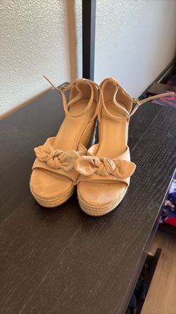 Nude Espadrille Wedge Sandals
