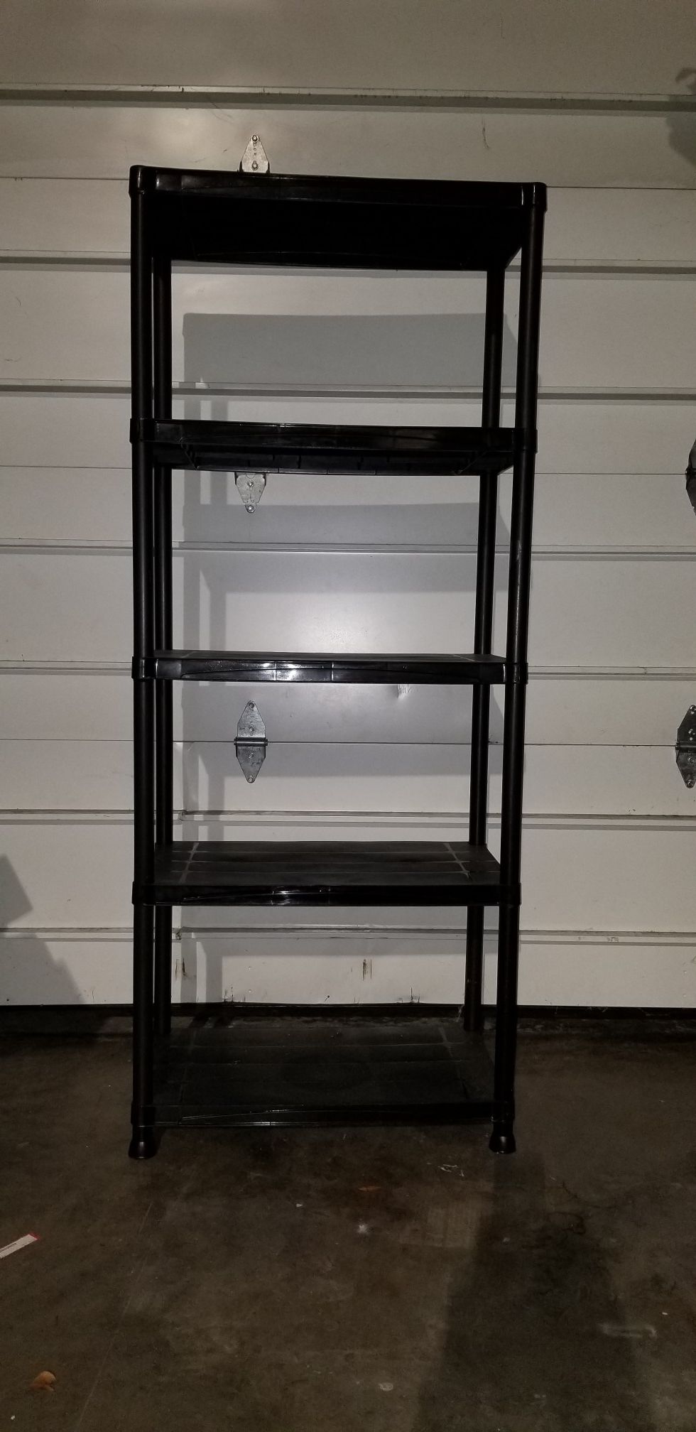Black storage shelf