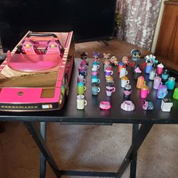 LOL Surprise Lot (6 Dolls, 1 Car, 37 Accessories) in Good Used Condition,  Selling As Is