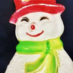 UNION plastics mcm Mid Century Modern 23" H vintage Snowman Blow Mold Outdoor Light