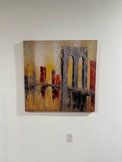 Large 39.5” x 39.5” Brooklyn Bridge Canvas Wall Art