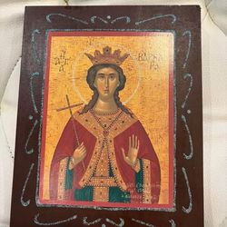 Saint Barbara Orthodox Wood Icon