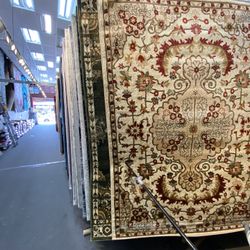 5x7 Area Rugs Carpet Rugs Persian Design Thick Colors Beige Burgendy Black 