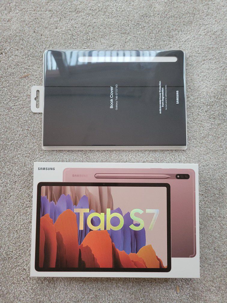 Samsung Galaxy Tab S7 + Cover + MicroSD Card. Brand New, Sealed In Box