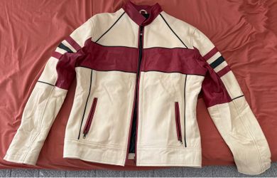 Real Leather Tan and Red Jacket