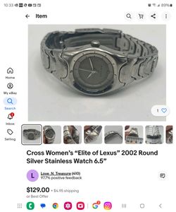 LEXUS STAMPED CROSS CHROME PLATED WATCH LIKE NEW