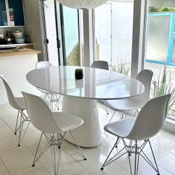 Midcentury Modern Dining Table and Eames Chairs