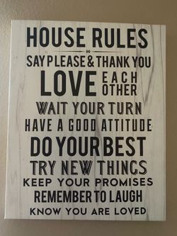 House rules canvas art