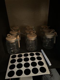 Set Of Glass Jars With Wooden Lids