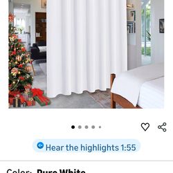 RYB HOME White Room Divider Curtains 100"W x 84"L – NEW/Unopened, Set of 2