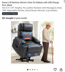 Power lift recliner electric chair with usb  charger port