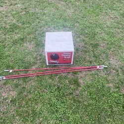 12” Square 1/4” Male Pipe Thread Chimney Cleaning Brush & 3 4’ Red Fiberglass Chimney Brush Rods