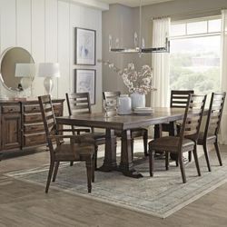 New Dining Set With Table And Six Chairs
