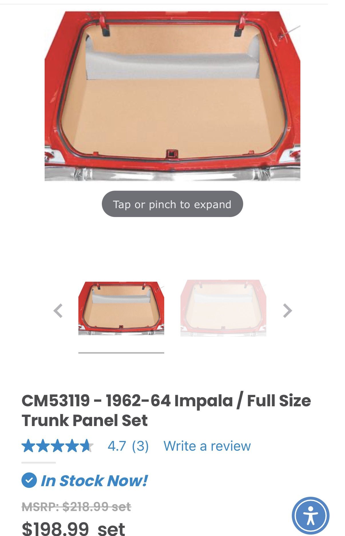 62-64 Impala Trunk Panels