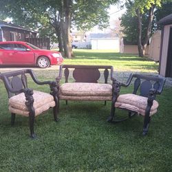 Antique Rocking Chair, Bench And Chair SIREN FACE