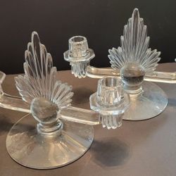 Vintage Fostoria Flame Double-arm Candlestick Holders
