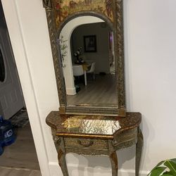 Antique Vanity And Mirror 