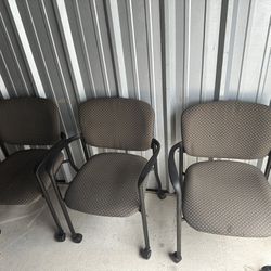 3- Rolling Low Back Office Chairs