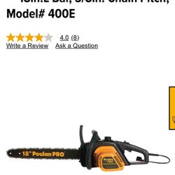 Poulan Pro Electric Chain Saw - 18in.L Bar, 3/8in. Chain Pitch, Model# 400E