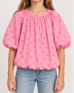 Zara Girls Pink Floral Blouse – Size 9-10Y (140 cm)