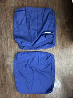 Blue Solid Chair Cushion Cover Set 4-Piece