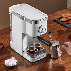 Espresso Coffee Machine, 15Bar Semi-Automatic Espresso Maker with Milk Frother Steam Wand