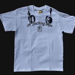 White Bape Music Tee  Size M