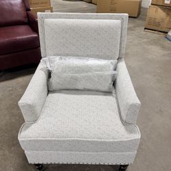 New Linen Fabric Accent Chair 
