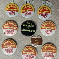 Shakey’s Pizza pin back buttons