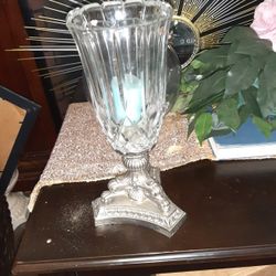 Para Vela De Metal Y Vidrio 