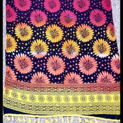 New  Bollywood Cotton Phulkari dupatta scarf wrap shawl Chunari Black Multicolor 