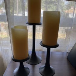 Crate And Barrel Pillar Candle Holders
