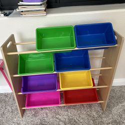 Toy Rack With Bins