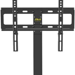 AM alphamount Universal TV Stand Swivel Tabletop TV Base Fits 26-55 Inch LED LCD OLED 4K Flat Curved TV Monitor with VESA 400x400mm Height Adjustable 
