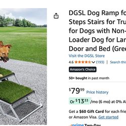 Dog Ramp for Car, Extra Wide 4 Steps Stairs for Truck, Folding Steps for Dogs with Non-Slip Surface