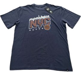 New York Knicks NYC 47 Brand T Shirt Blue Mens XLT New (Runs Big) 27” X 34”