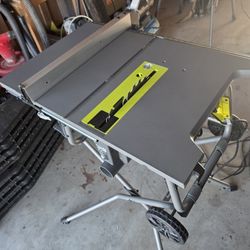 10 Inch RYOBI table saw with stand