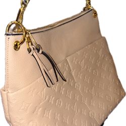 Braided Handle Leather Shoulder Bag 