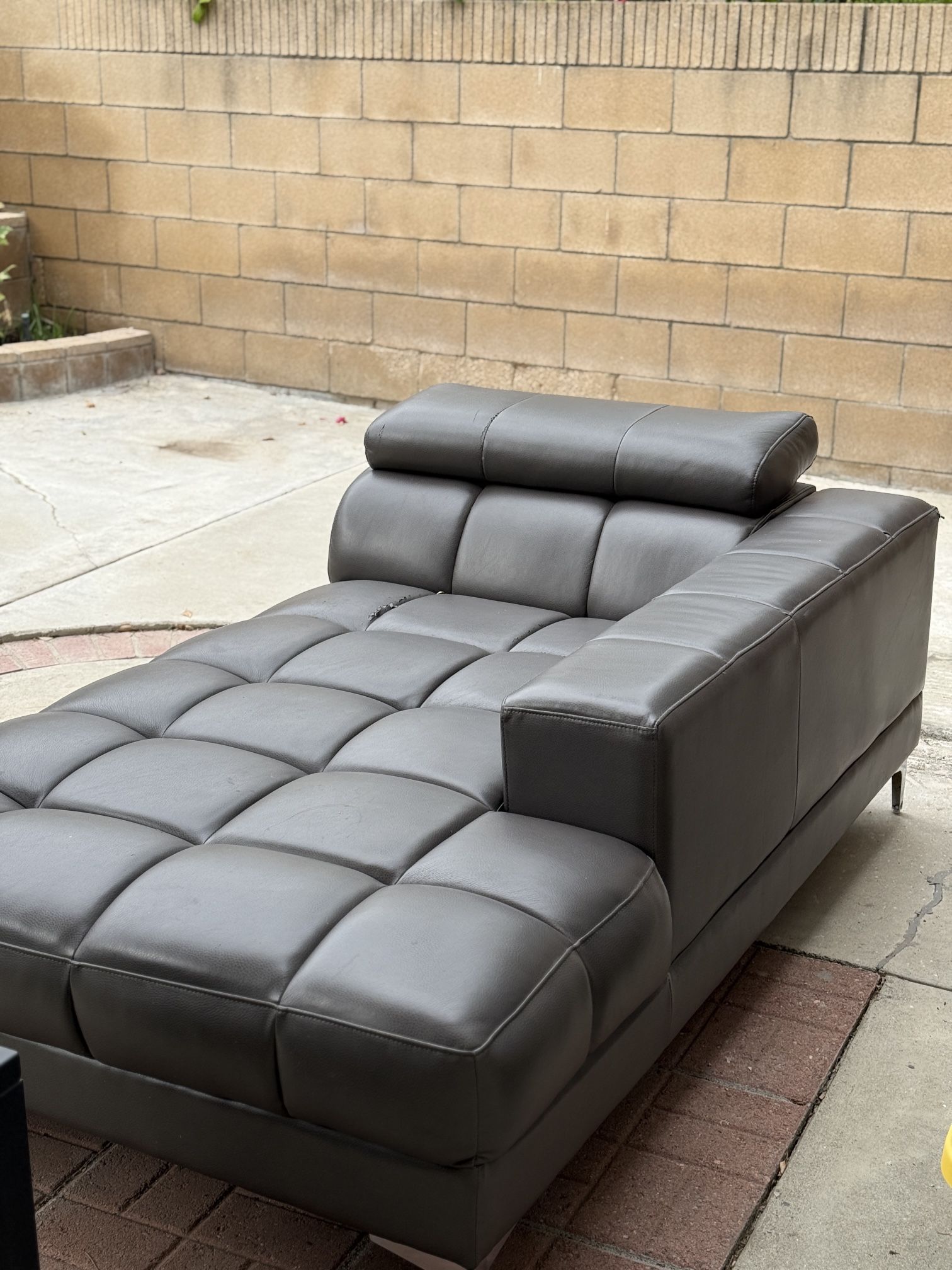Sectional Leather couch -Dark Grey