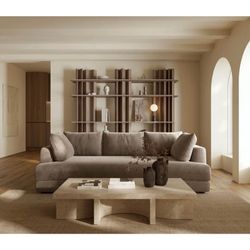 Beautiful New Poly & Bark 99” Sofa – $1,874 Retail – Taupe Fabric - Open Box – Delivery Available
